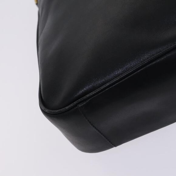 GUCCI Bamboo Hand Bag Leather Black Gold 001 001 - Picture 11 of 16